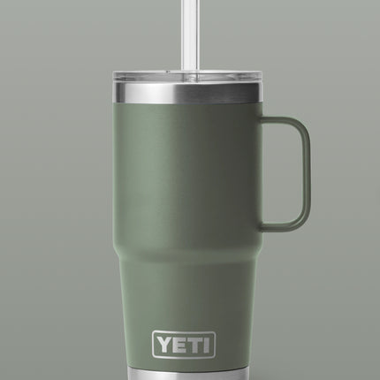 Rambler 25 oz Mug With Straw Lid Camp Green