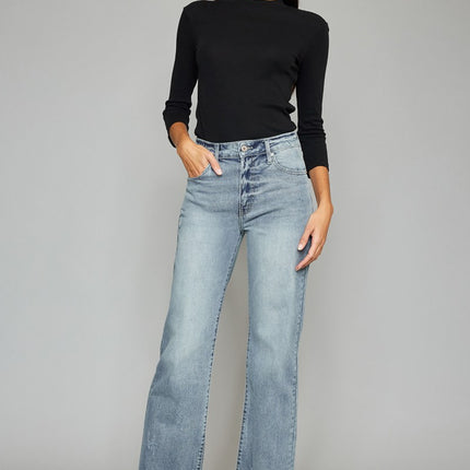 High Rise Slim Wide Leg Jean