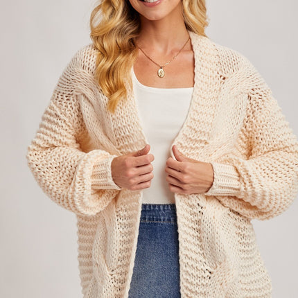 Chunky Cable Knit Cardigan