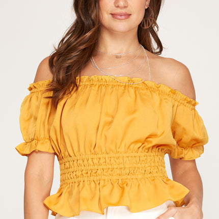 Off Shoulder Satin Top