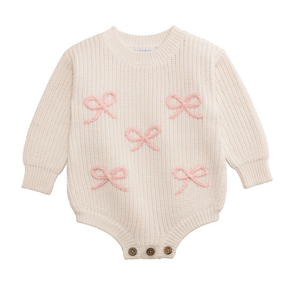 Bow Chainstitch Bubble Sweater