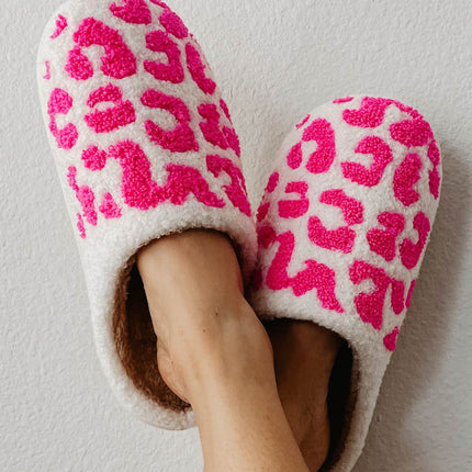 Hot Pink Leopard Slippers