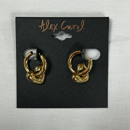 Heart and hoop dangle earrings