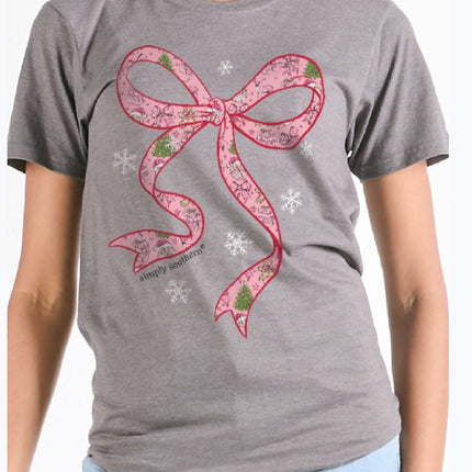 Youth Santa Bow Tee