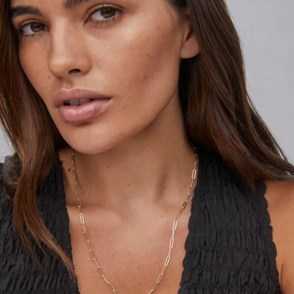 Courtney Paperclip Necklace Gold