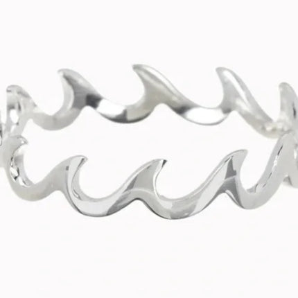 Wave Band Ring Silver