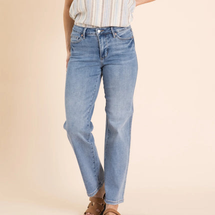 MR Tummy Control Vintage Wash Straight Jeans