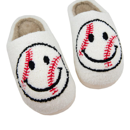 Baseball Happy Face Slippers
