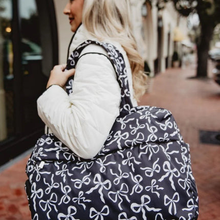 Black & White Bows All Over Weekender Bag