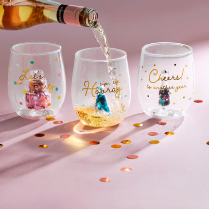 Birthday Glitter Wine Glass Collection