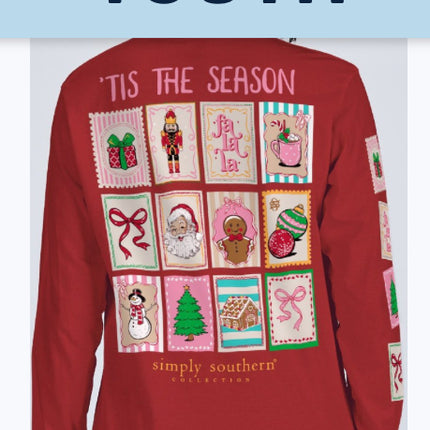 Youth Carmine Stamp Long Sleeve T-shirt