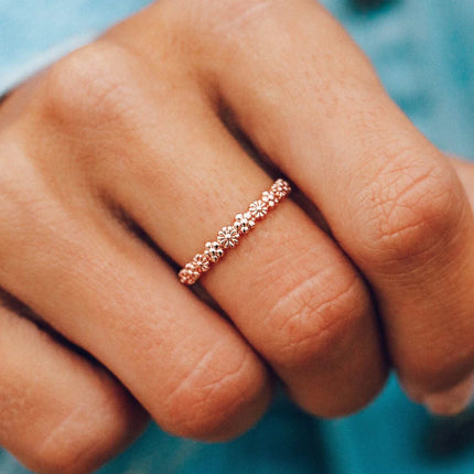 Floral Stacking Ring Rose Gold
