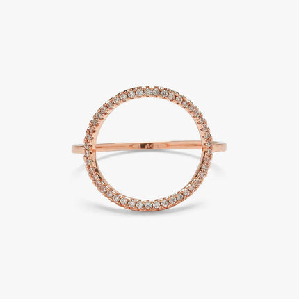 Pave Open Circle Ring Rose Gold