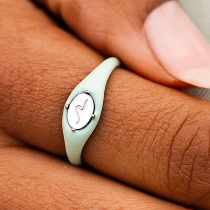 Wave Enamel Decal Ring