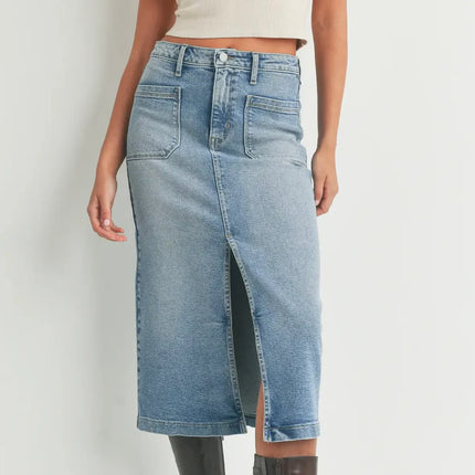 Utility Pocket Midi Skirt