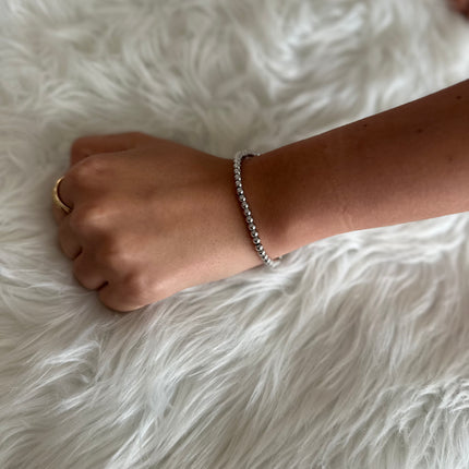 Silver Beaded Bracelets Collection