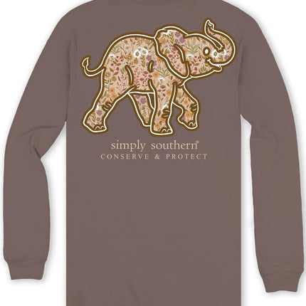 Mocha Wildflower Elephant Track Long Sleeve