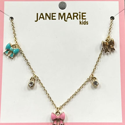Kids Bow Charm Necklace
