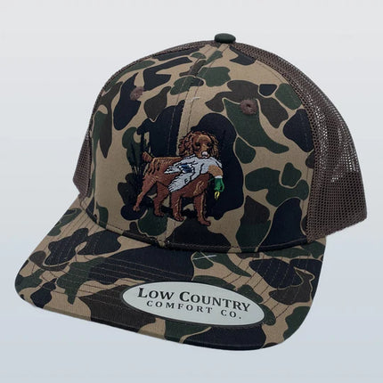 Boykin Mallard Old School Camo and Brown Hat