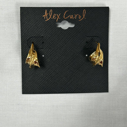 Hammered metal gold hoops