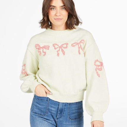 Fuzzy Ribbon Sweater