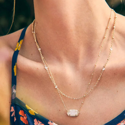 Elisa Crystal Multi Strand Drusy Necklace