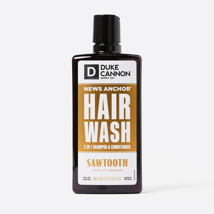 Duke Cannon News Anchor Hair Wash 2 in 1 - Sawtooth 14oz