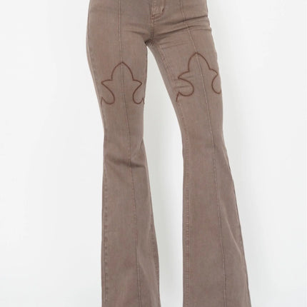 Judy Blue HW Knee Detail Flare Jeans