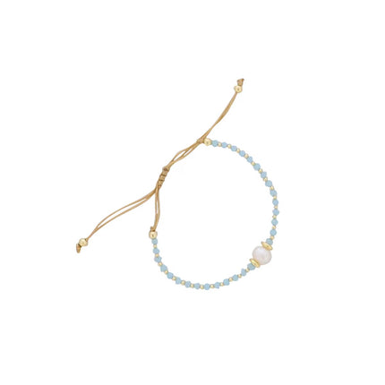 Beaded bracelet with fresh water pearl