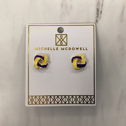 Annie Earrings Purple and Gold