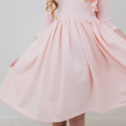 Mila & Rose Petal Pink Ruffle 3/4 Ruffle Twirl Dress