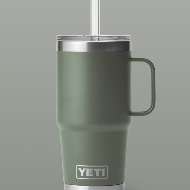 Rambler 25 oz Mug With Straw Lid Camp Green