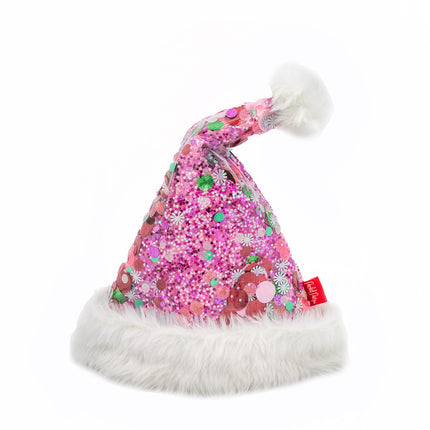 Packed Party Pink Confetti Santa Hat