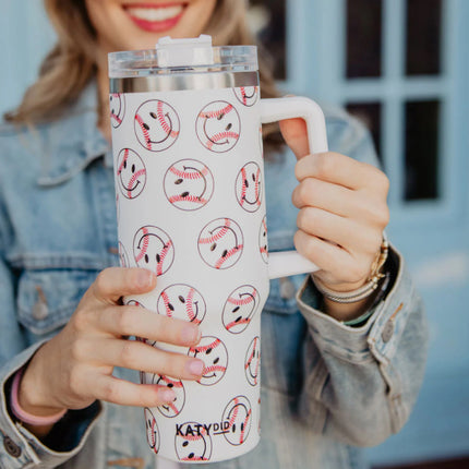 Baseball Happy Face Tumbler