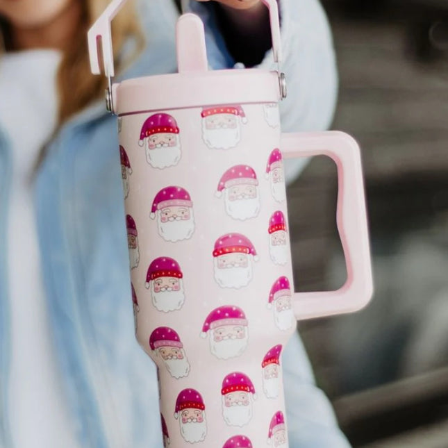 Pink Santa tumbler