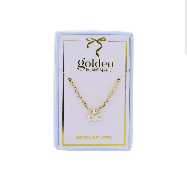 Clear Crystal Bow Necklace