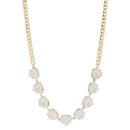 Jane Marie Crystal Portion on Gold Curb Chain Necklace