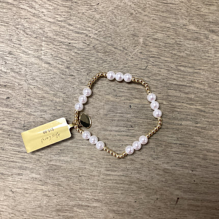 Ball Beaded Stacks Gold and Pearl Bracelets
