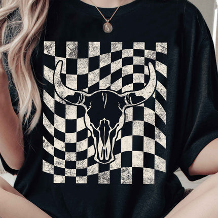 Blume & Co Checkered Longhorn T-Shirt