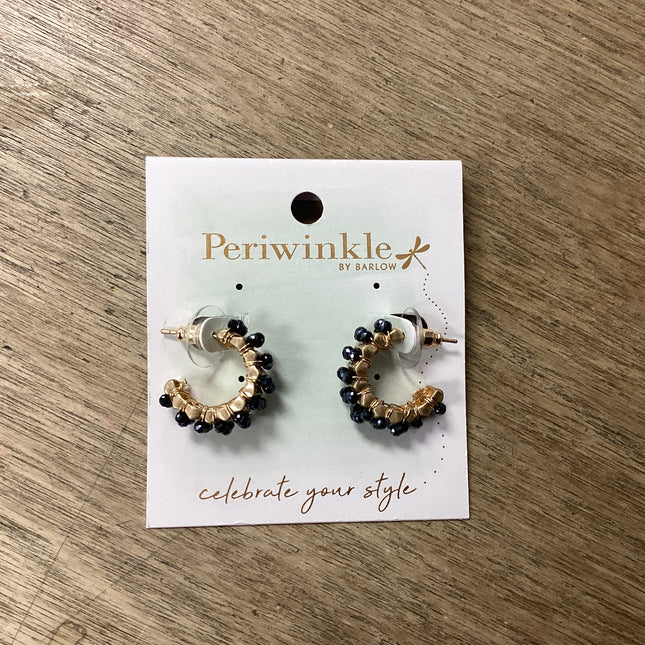 Black Chrystal Hoops