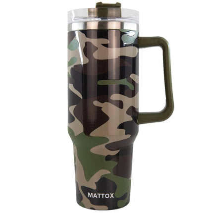 KatyDid-Green Camo Tumbler Cup With Handle