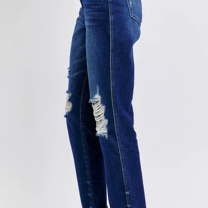 Judy Blue HW Rigid Magic Heavy Destroy Straight Jean