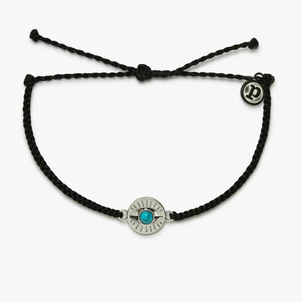 Puravida Gemstone Eye Coin Silver Bracelet