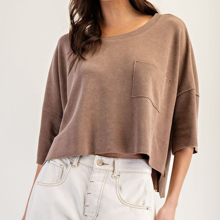 Mineral Washed Cropped S/S Top