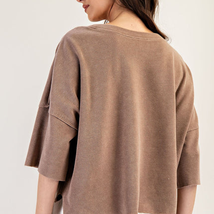 Mineral Washed Cropped S/S Top