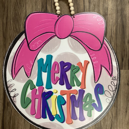 DK Designs A Pink Merry Christmas Door Hanger