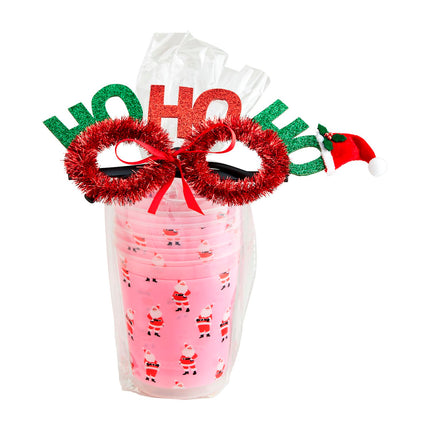 MudPie Holiday Party Cup Gift Set-Pink