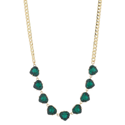 Jane Marie Crystal Portion on Gold Curb Chain Necklace