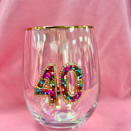 Mary Square Stemless Wine Glass - Birthday Collection