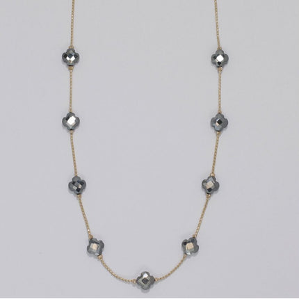 Periwinkle - gray clover necklace